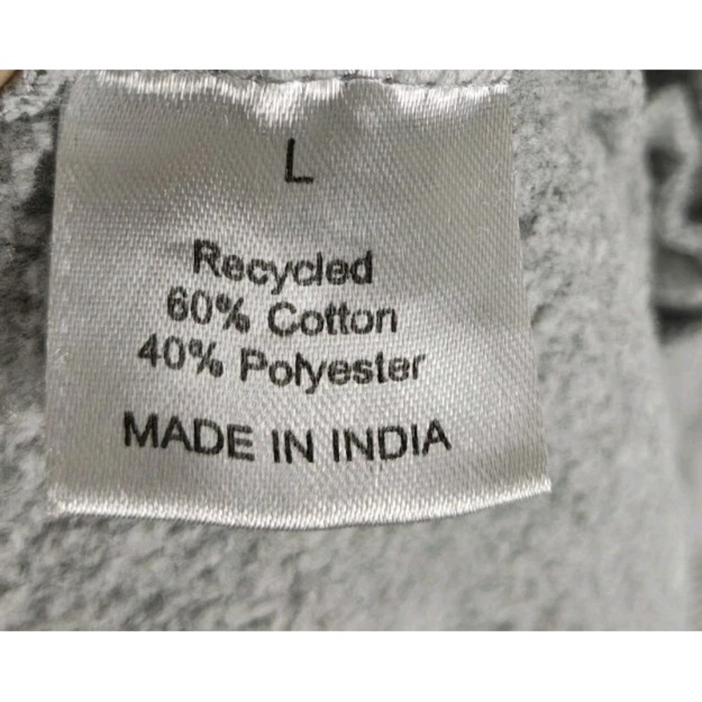 Recycled Threads Gray L Crewneck Fleece Pullover Sweatshirt Smiley Graphic - Picture 4 of 7
